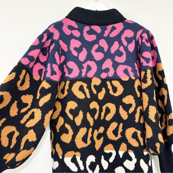 Farm Rio Mixed Leopards Striped Sweater Dress - Picture 10 of 16